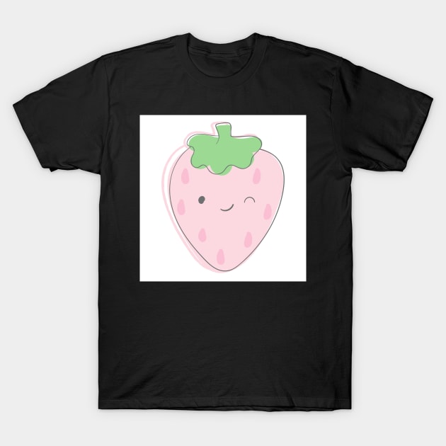 Cute Kawaii Strawberry T-Shirt by greenoriginals